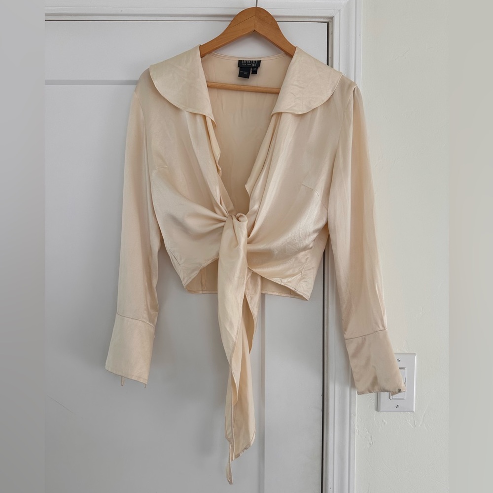 Vintage silk ruffle top